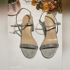 Kelly & Katie Silver Glitter Sandals